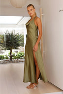 Vestido Maxi Sian - Verde-oliva