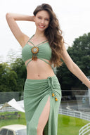 Boho saliegroene bikiniset voor dames
