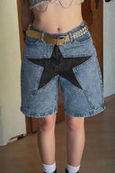 Pantaloni scurți cu patch trendy Star