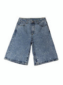 Açık Mavi Denim Parlak Şort