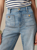 Palazzo-jeans med accentuerede lommer