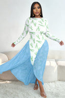 Vestido Maxi Fluído com Estampa Divertida de Lagosta