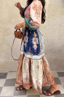 Retro-Kleid im ethnischen Stil mit Print