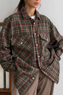 Camicia Vintage Sciolta a Quadri Casual