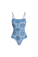 Blauw etnisch print badpakset