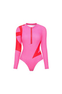 Colorblock badpakset met lange mouwen voor surfen