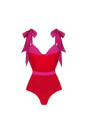 Colorblock strikbikini set