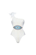 Traje de baño entero con estampado de ojo turco