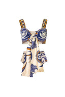 Boho print bikini set met striksluiting