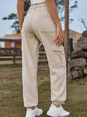 Pantaloni jogger din denim cu talie elastică la modă