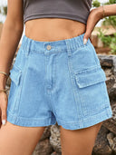 Pantaloncini cargo in denim stile americano