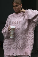 Oversize Streetwear Poškozený Svetr