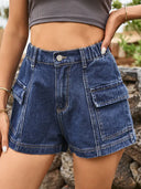Pantaloncini cargo in denim stile americano
