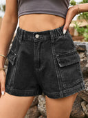 Pantaloncini cargo in denim stile americano