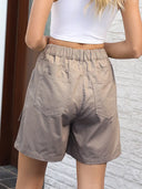 Shorts di denim elasticizzato effetto usato