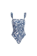 Blue Dragonfly Ruffle One-Piece Swimsuit