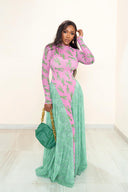 Vestido Maxi Fluído com Estampa Divertida de Lagosta
