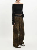 Vintage Leopardenmuster Jeans