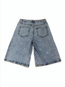 Açık Mavi Denim Parlak Şort
