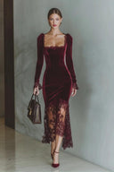 Abito lungo in pizzo Velvet Sweetheart