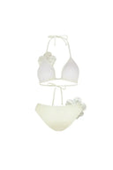 Sexet bikinisæt med halterneck og 3D blomster