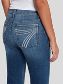 Jeans a zampa elasticizzati a vita media