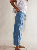 Komfortable boyfriend-jeans med elastik i taljen