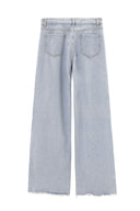 Y2K denimbukser med rhinsten og sideslids