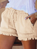 Jeansshorts mit elastischem Bund, lässig
