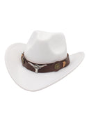 Western cowboyhat med oksehoved-dekoration