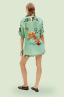 Conjunto de camisa holgada y shorts con estampado étnico único