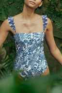 Blue Dragonfly Ruffle One-Piece Swimsuit