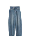 Designer-Jeans mit hoher Taille und Bogenform