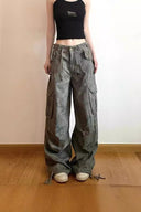 Pantaloni cargo din denim cu camuflaj subțire