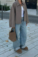 Cardigan monopetto tinta unita con rever