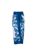 Blauw Badpaksetje met Parel Bloemaccenten