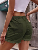 High-Waist Jeansshorts mit Kordelzug