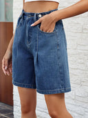 Justerbar Talje Denim Bermuda Shorts