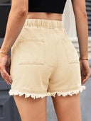 Shorts di jeans a vita alta con coulisse
