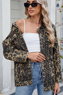 Džínová bunda s leopardím vzorem a efektem praní