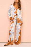Ensemble pantalon ample floral tie-dye contraste exquis