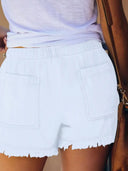 하이웨이스트 스트링 슬리밍 데님 반바지
