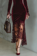 Abito lungo in pizzo Velvet Sweetheart