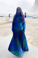 Vestido maxi plisado Ola Tropical