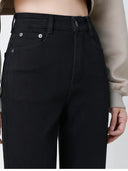 Schwarze Jeans mit hoher Taille und Zigarettenform