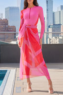 Colorblock badpakset met lange mouwen voor surfen