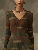 Robe mini en maille camouflage tons verts