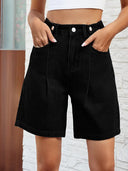 Justerbar Talje Denim Bermuda Shorts