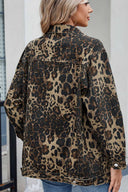 Džínová bunda s leopardím vzorem a efektem praní