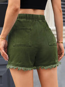 Shorts di jeans a vita alta con coulisse